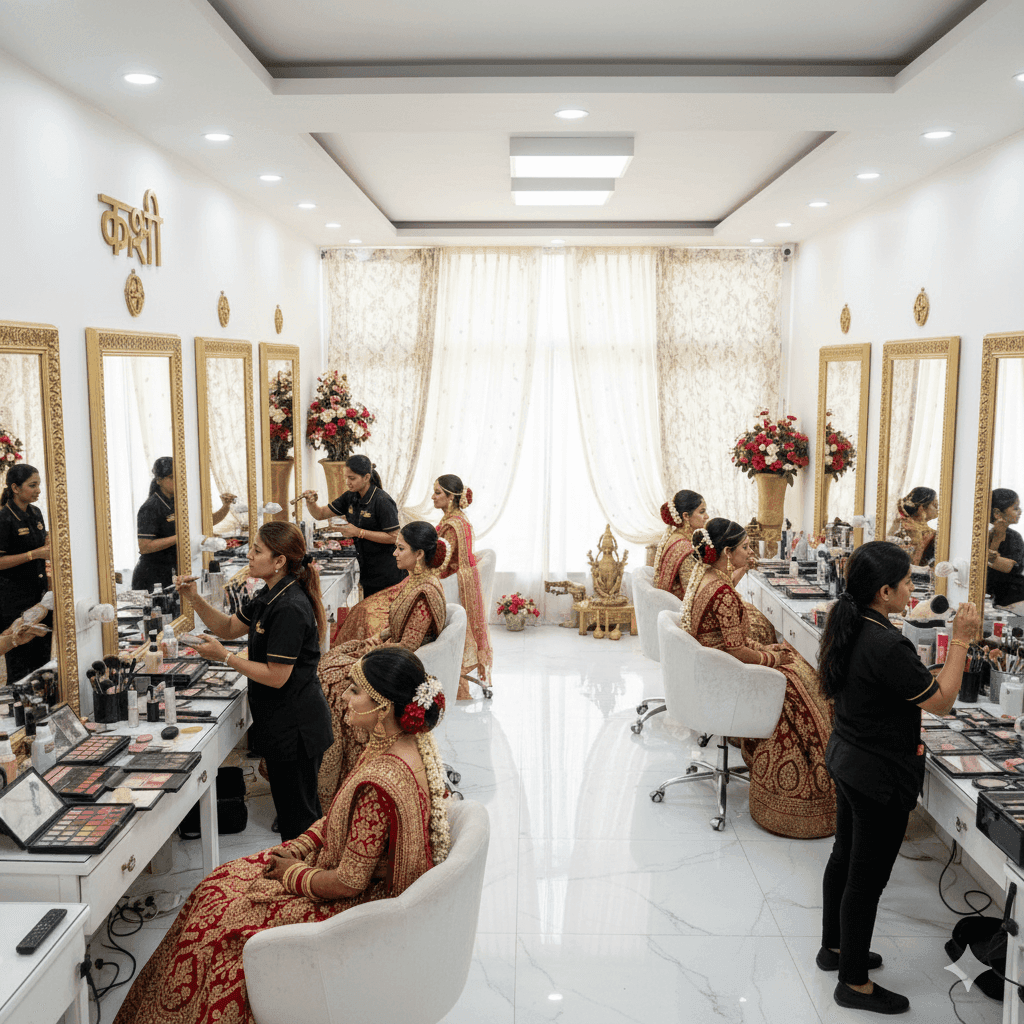 Top 5 makeup artists in Varanasi creating bridal looks with professional tools.