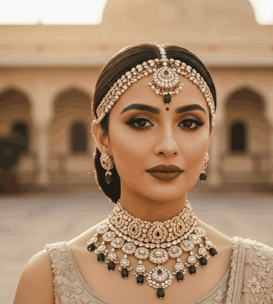 Luxa Road bride with soft glam HD makeup and natural glow