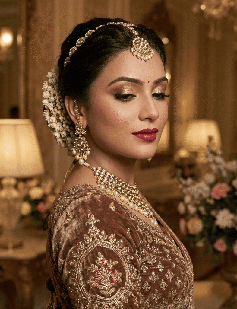 Advanced HD bridal makeup for Varanasi brides with premium finish and luxury bridal styling