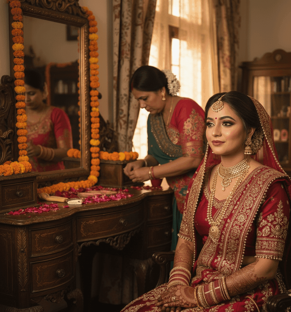 Bridal makeup in Chitaipur Varanasi at home service by Lyra Beauty