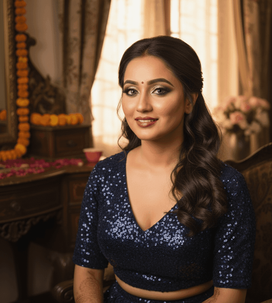 Party makeup at home in Chitaipur Varanasi