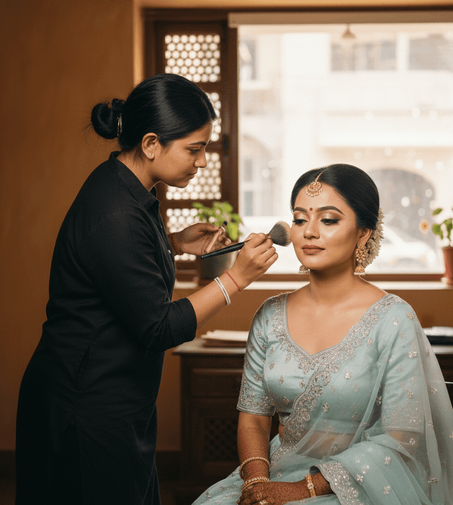 Engagement makeup artist in Mahmoorganj Varanasi offering home service