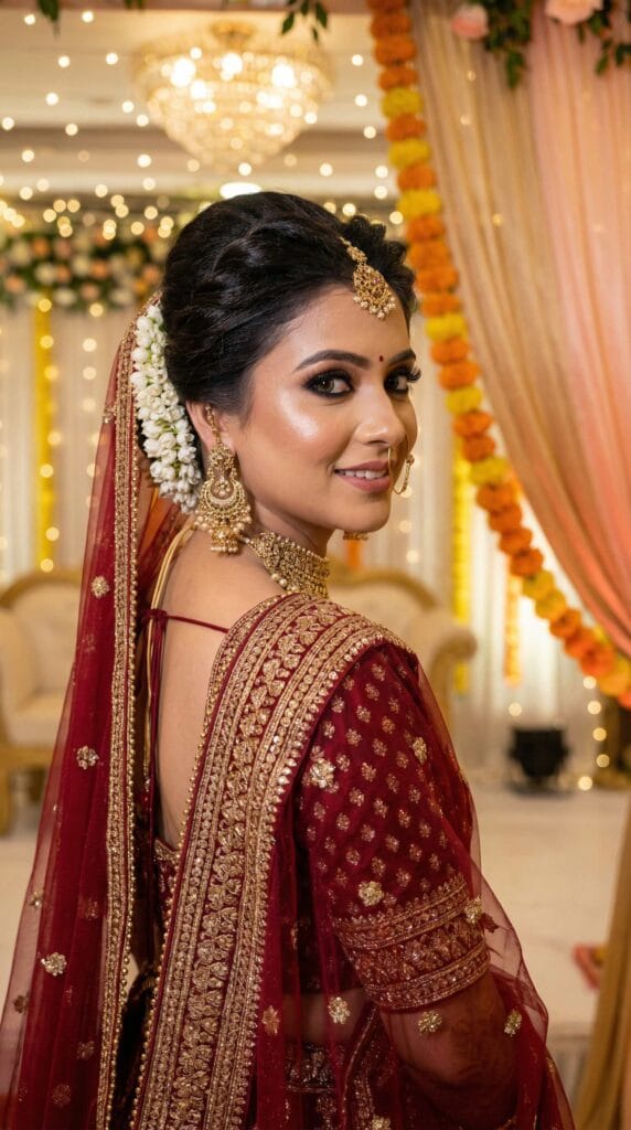 Professional bridal makeup artist in Ravindrapuri Varanasi creating flawless advanced HD bridal look for wedding
