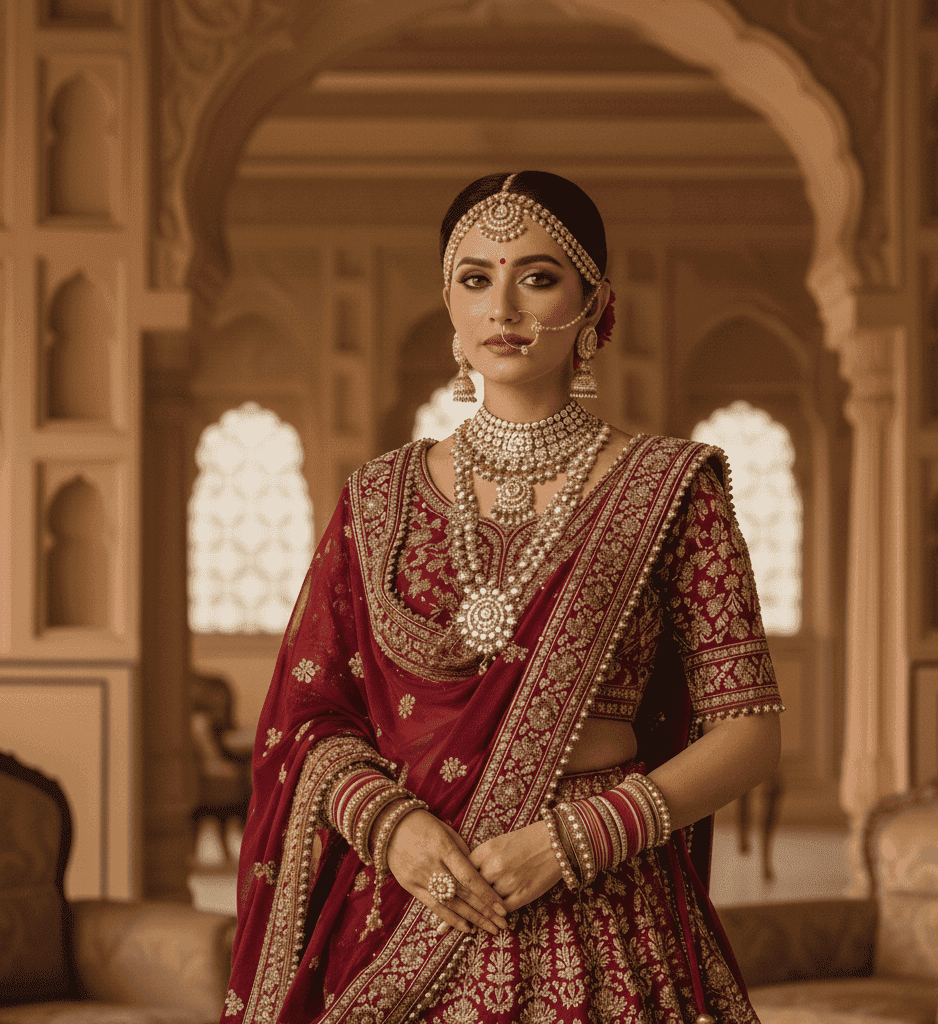 Professional bridal makeup artist in Varanasi providing elegant home service makeup