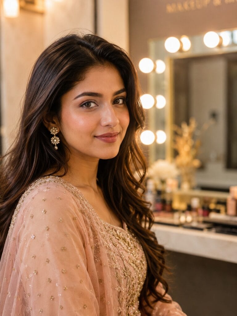 Basic party makeup look for Indian woman by professional makeup artist in Ghaziabad at LyraBeauty