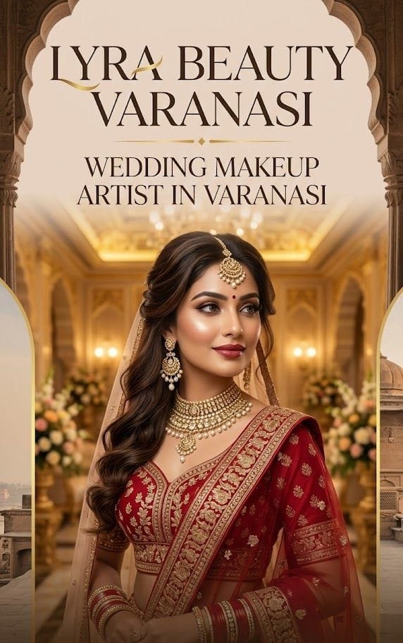 Luxury bridal makeup banner for wedding makeup artist in Varanasi